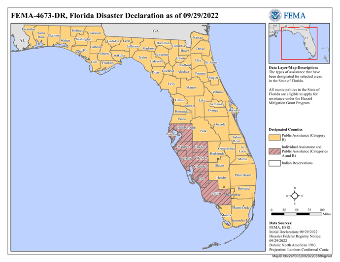 DR4673 FL Declared Areas